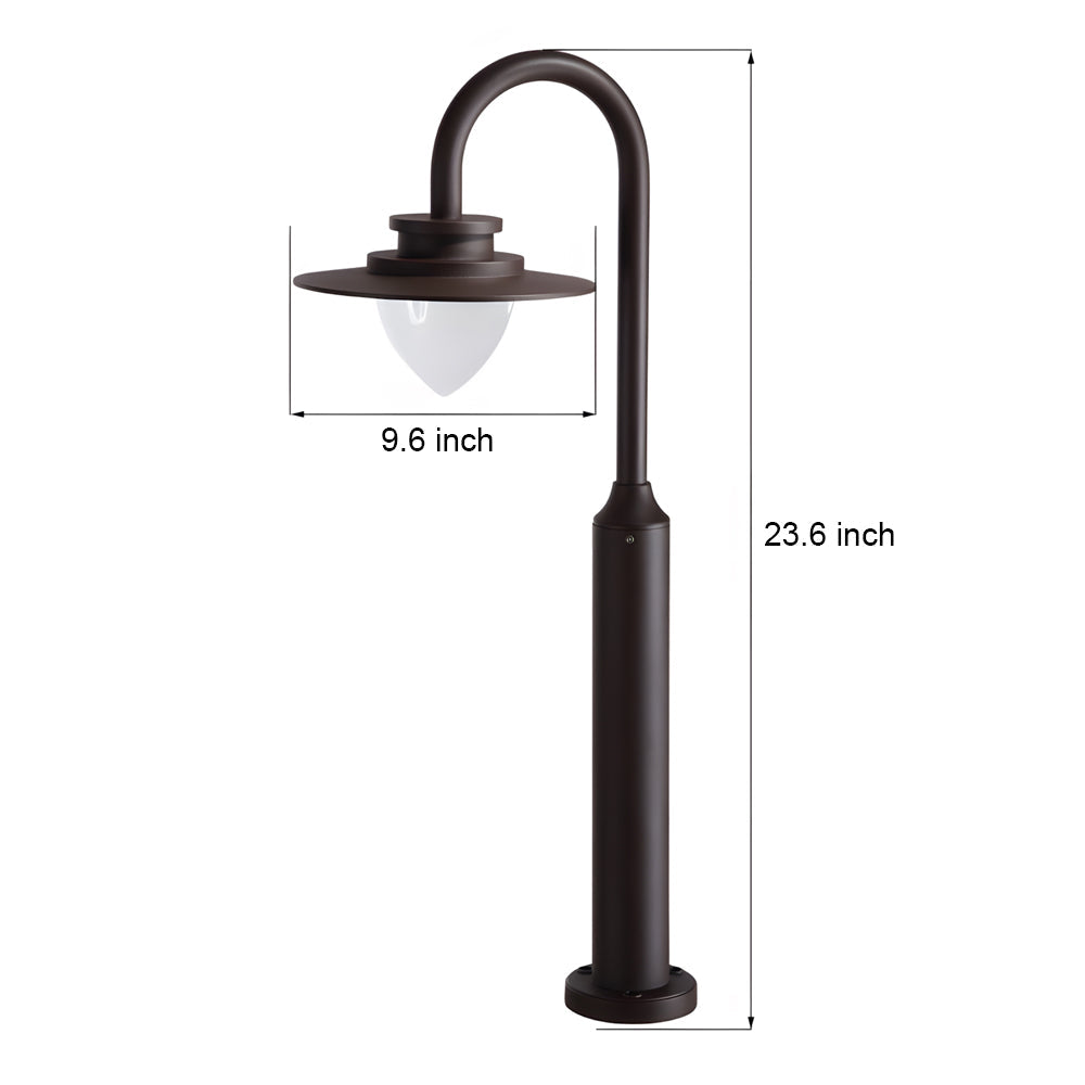 Minimalist Nordic Arc Arm LED Lawn Lamp Durable Outdoor Post Lighting