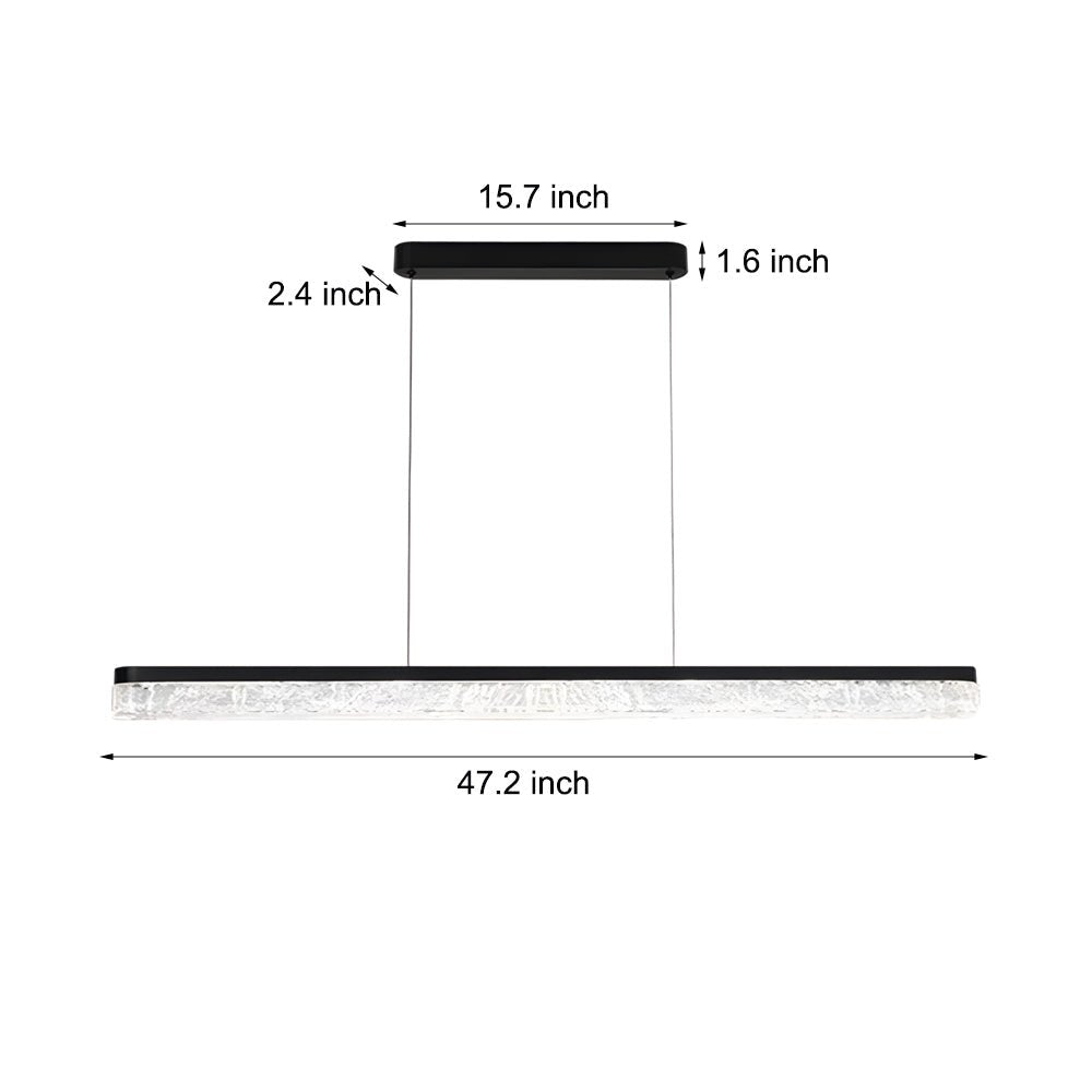 1 Light 47.24-In Island Light Dimmable Black Linear Pendant Light