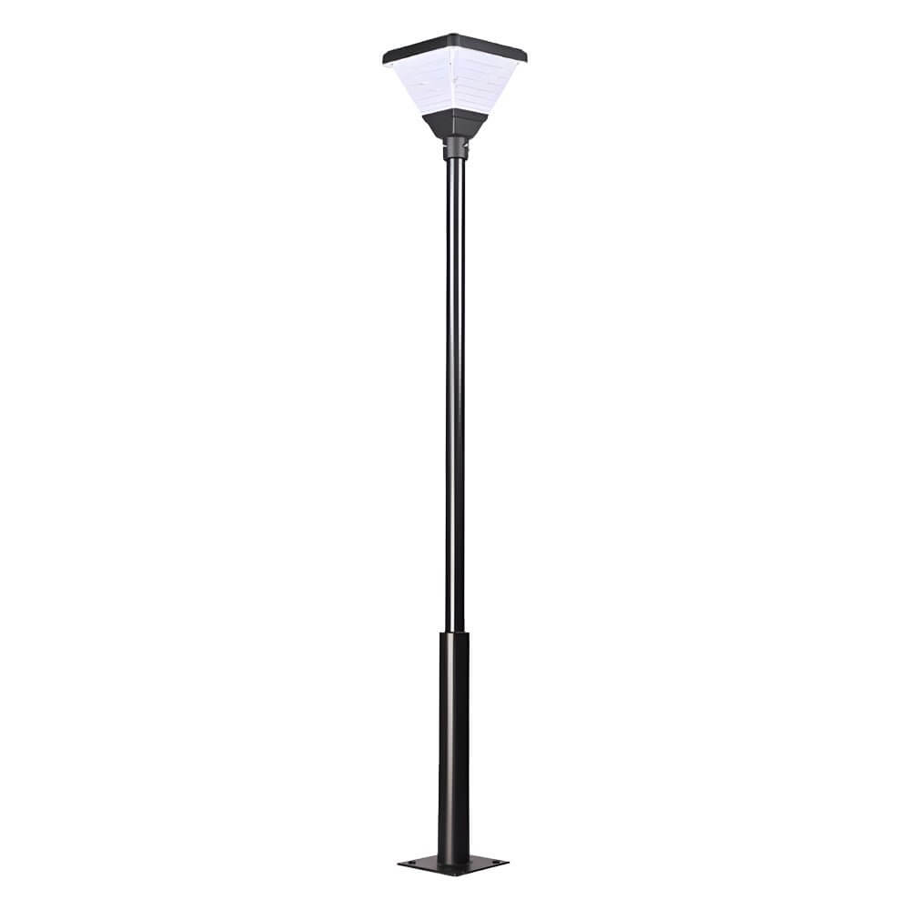 1-Light Black 98-In/118-In Solar LED Square Post Street Light