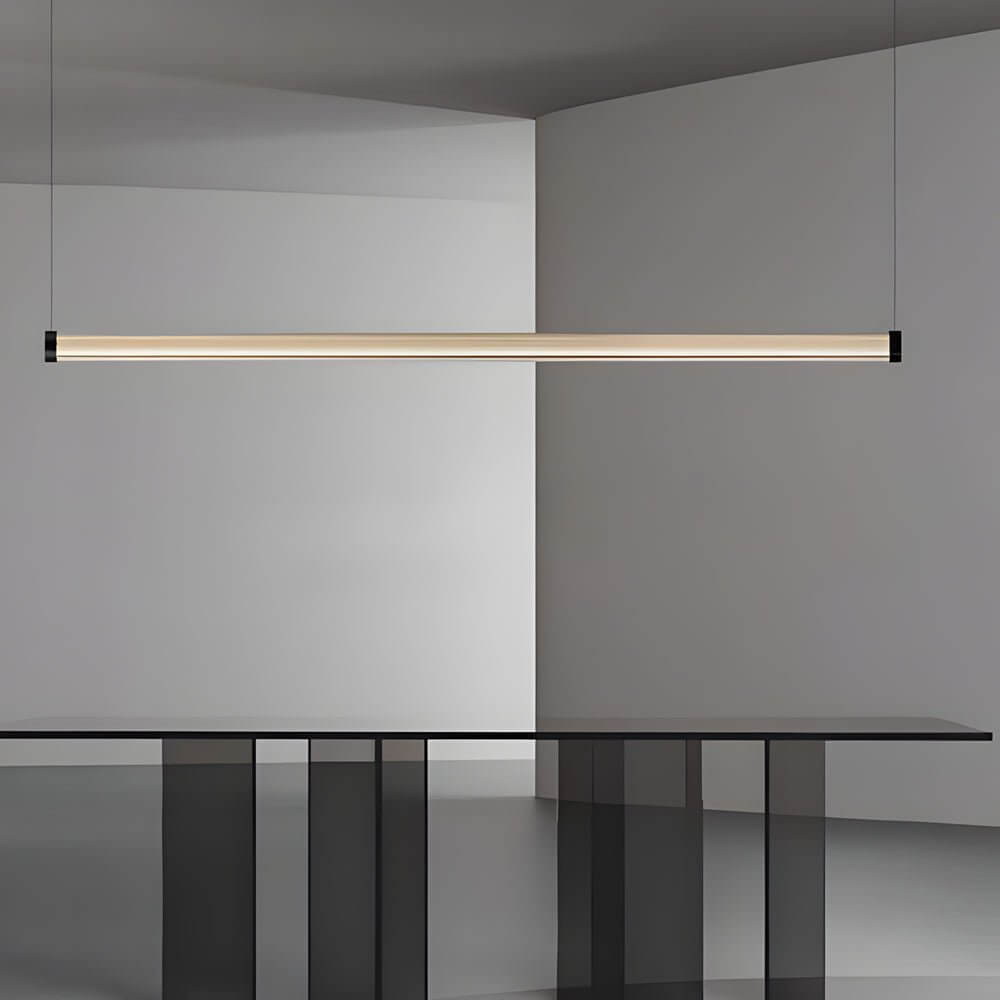 1-Light Glass Linear LED Island Pendant Light
