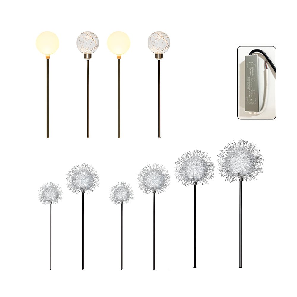 10-Piece Solar Dandelion Pathway Lights LED Outdoor Garden Lighting Set