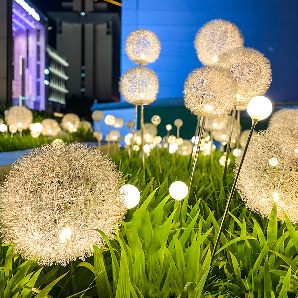 10-Piece Solar Dandelion Pathway Lights LED Outdoor Garden Lighting Set