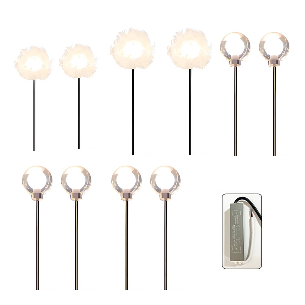 10-Piece Solar Dandelion Pathway Lights LED Outdoor Garden Lighting Set