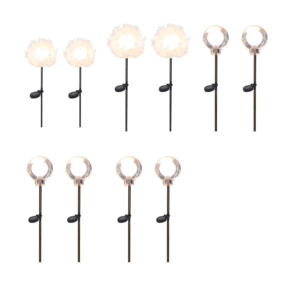 10-Piece Solar Dandelion Pathway Lights LED Outdoor Garden Lighting Set