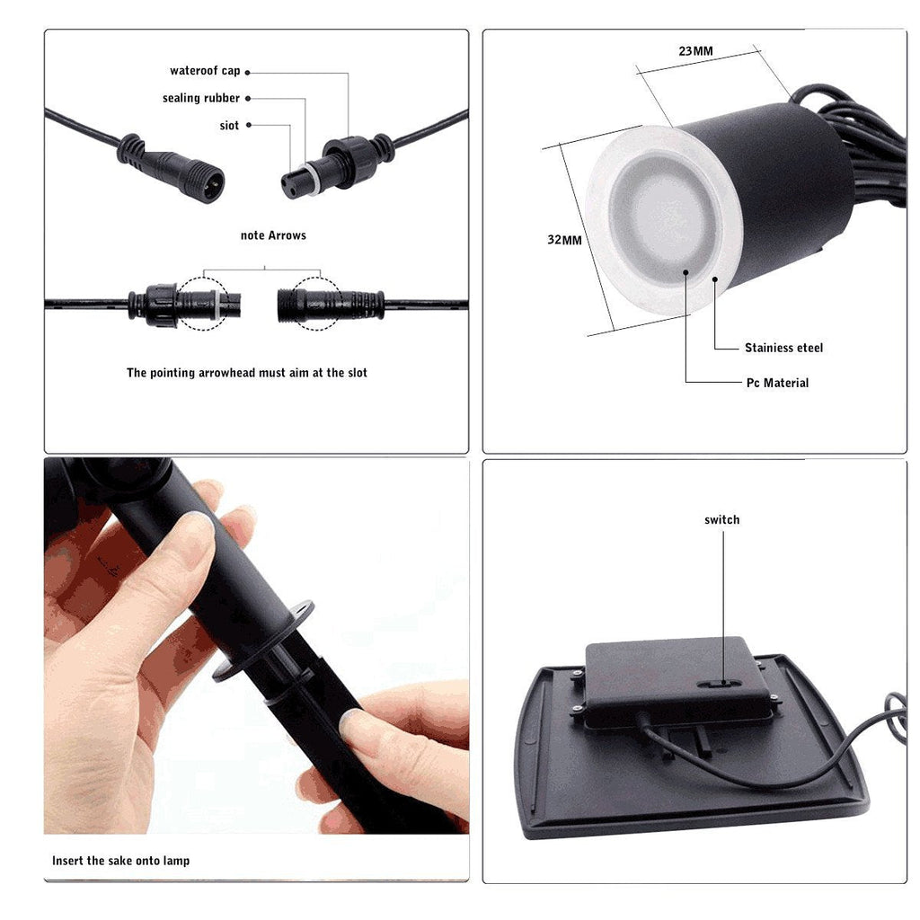 Eco-Friendly Radiance 8-Piece LED Solar Step Inground Lighting Set for Outdoor