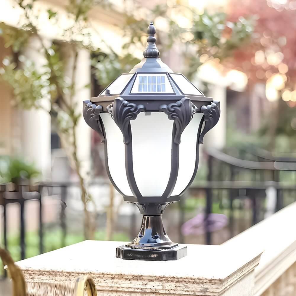 14.6-/17.7-inch H Black/Bronze Solar LED Outdoor Pier-Mount Post Light
