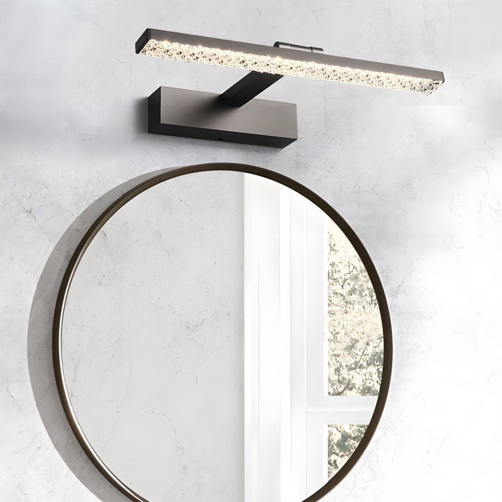 160° Adjustable LED Bathroom Vanity Light with Crystal-Inspired Acrylic Shade, Dimmable