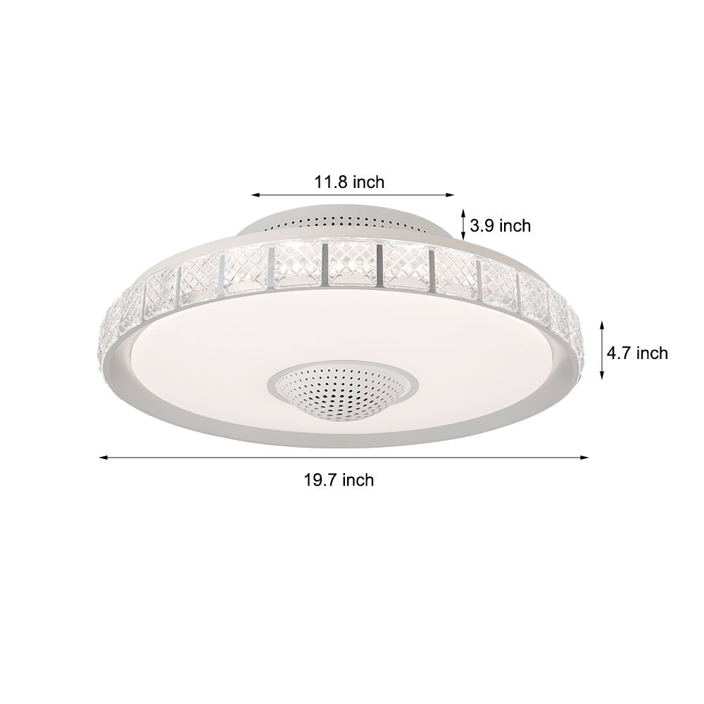 19.69'' Bladeless LED Indoor Smart Ceiling Fan with Light and Remote Control