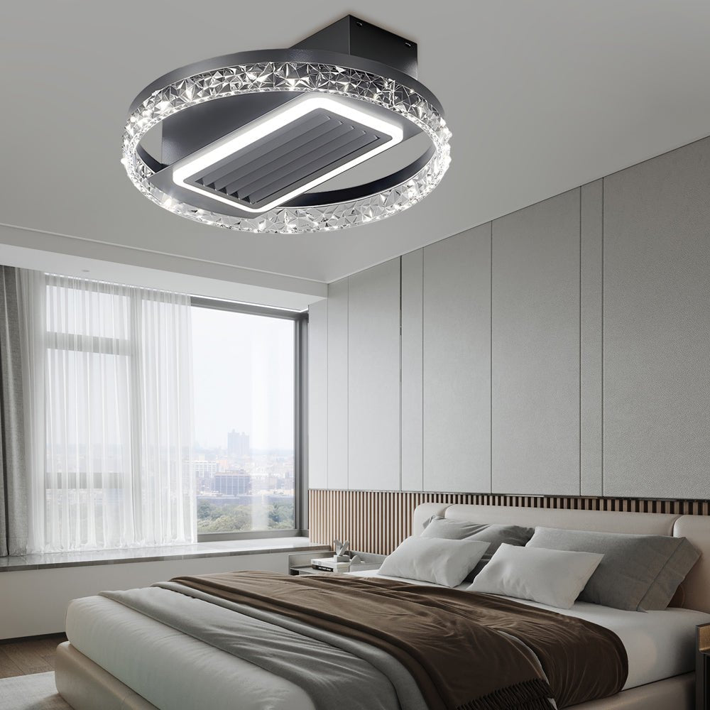 19.7 In. Nordic 6 Speeds Bladeless Ceiling Fan with LED Light, Remote Control