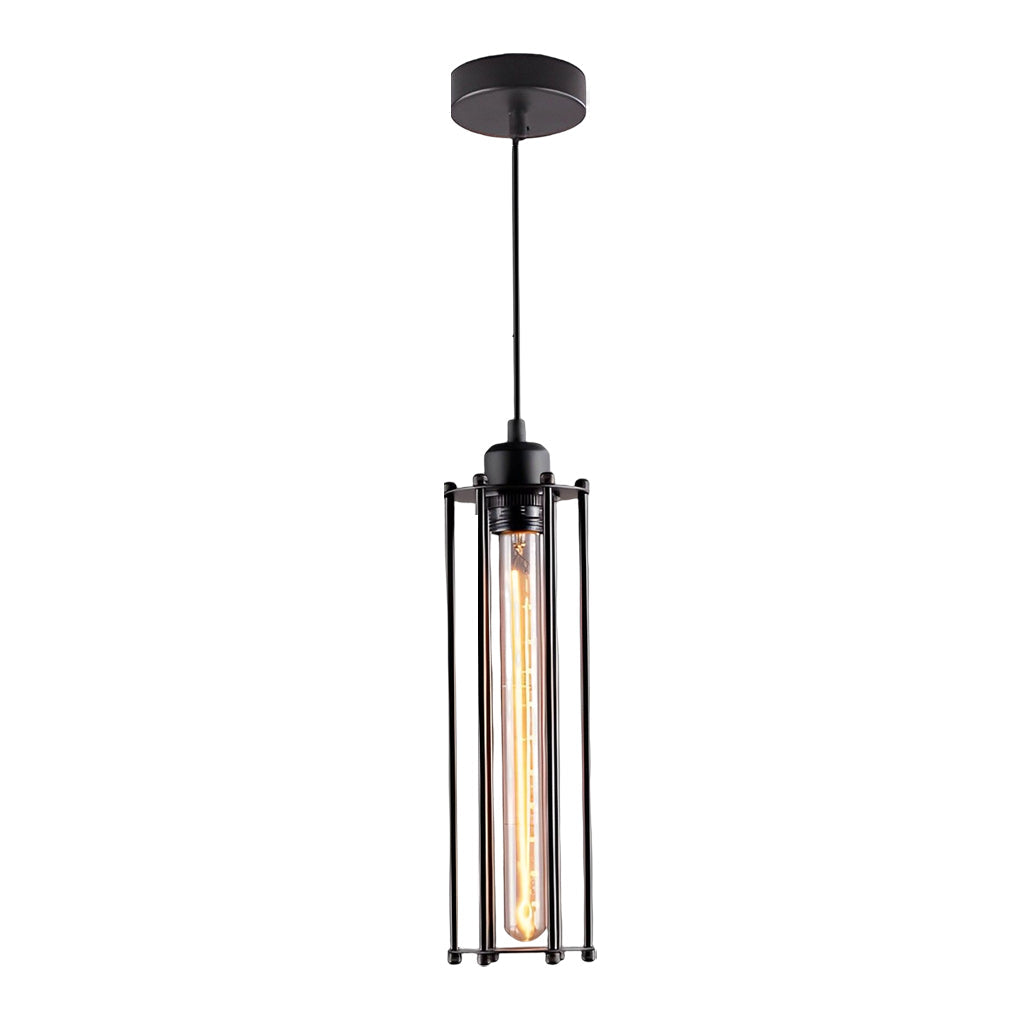 [Open-Box]Retro Iron Energy-saving LED Black Industrial Style Pendant Light Fixture