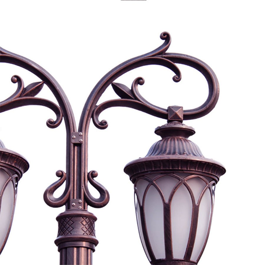 2 Head 118'' Aluminum Waterproof LED Black European Style Street Lights