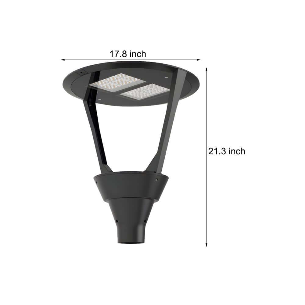 21-inch Black Post Top LED Light Fixture - No Included Lamp Post