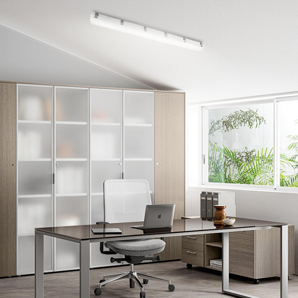 23-inch White Linear Vapor Tight LED Flush Mount Ceiling Light