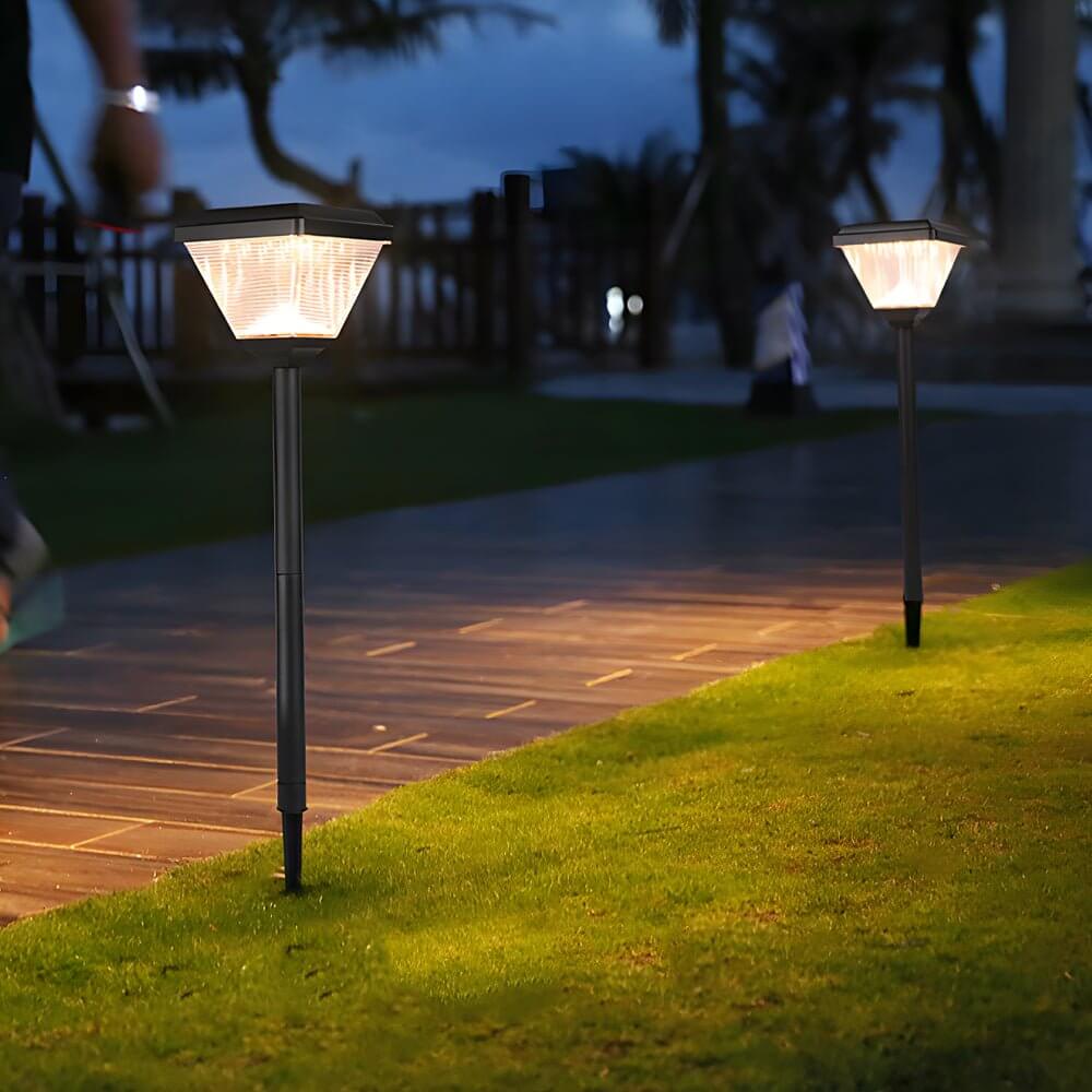 27.6-Inch H Modern Black LED Solar Pathway Post Light