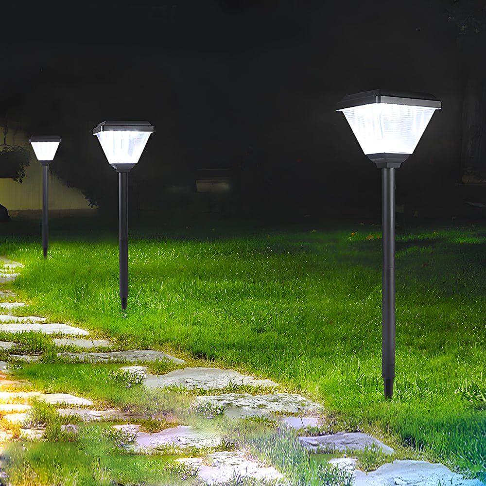 27.6-Inch H Modern Black LED Solar Pathway Post Light