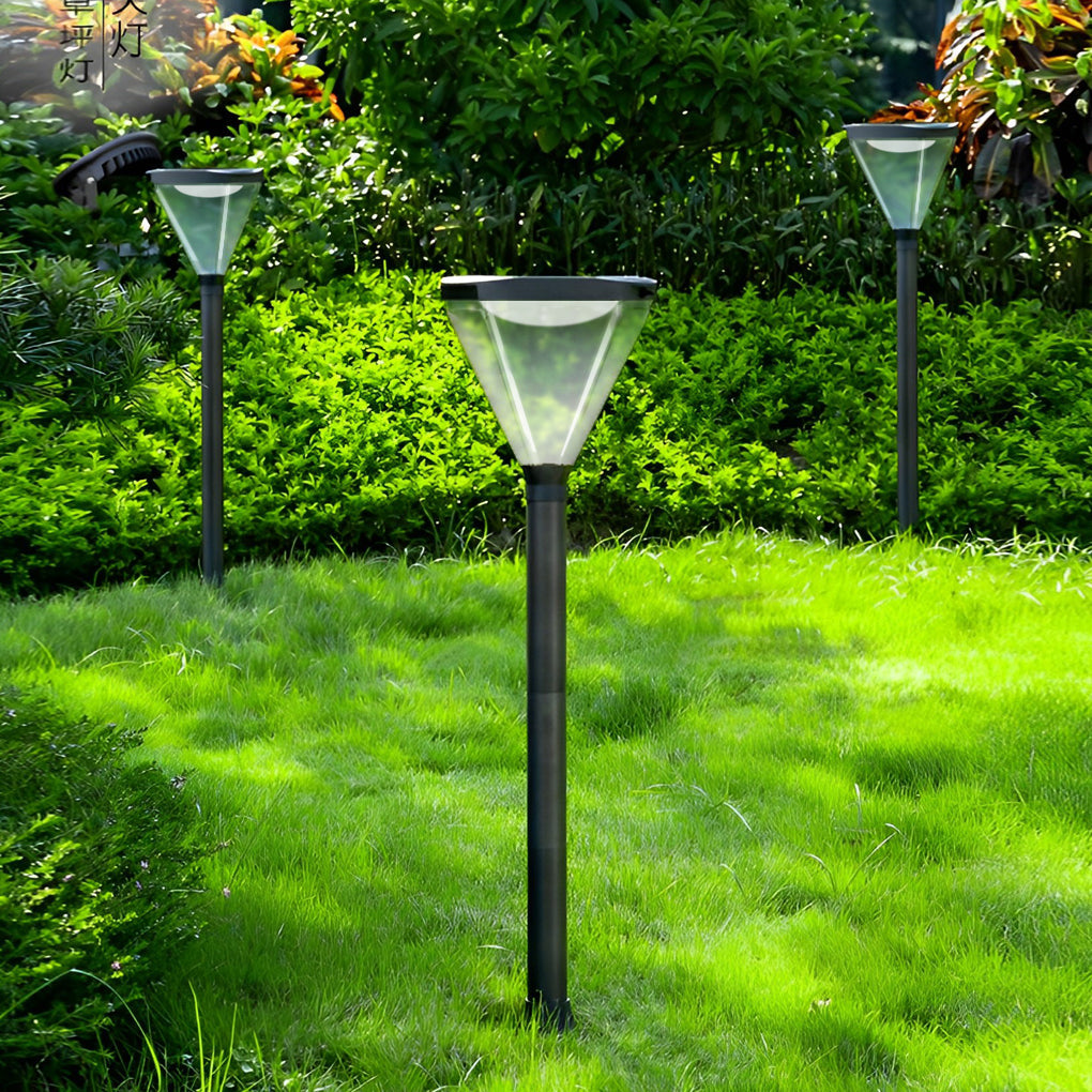 Adjustable Modern Black Solar LED Lawn Lamp with Intelligent Light Control