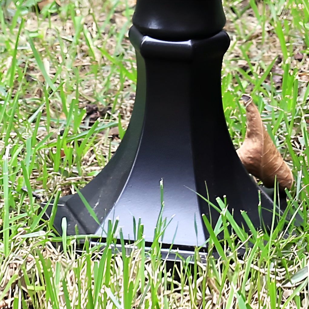 Elegant European-Style Black LED Outdoor Pathway Lamp Post