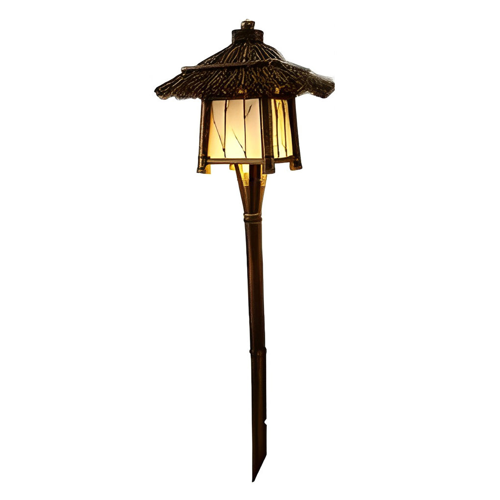 Branch Pattern Bamboo Style Lantern Versatile Outdoor Hanging and Post Light
