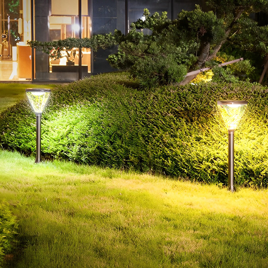 Adjustable Modern Black Solar LED Lawn Lamp with Intelligent Light Control