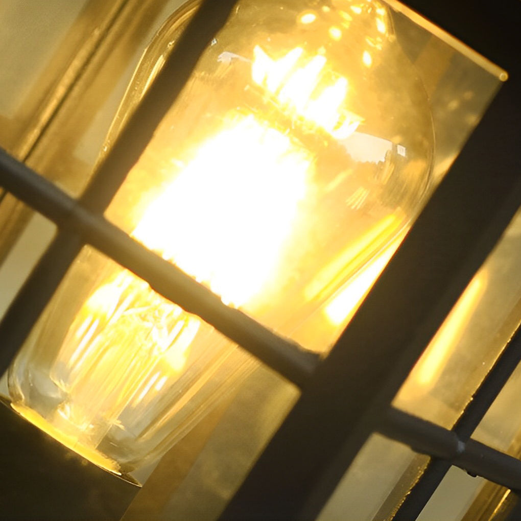 Retro Black Solar & Hardwired Outdoor Pavilion-Inspired Lawn Lamp