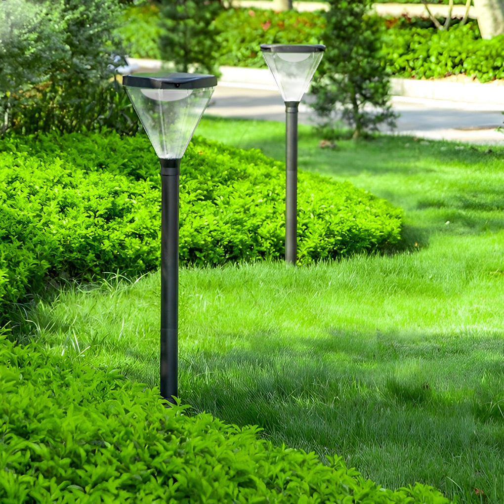 Adjustable Modern Black Solar LED Lawn Lamp with Intelligent Light Control