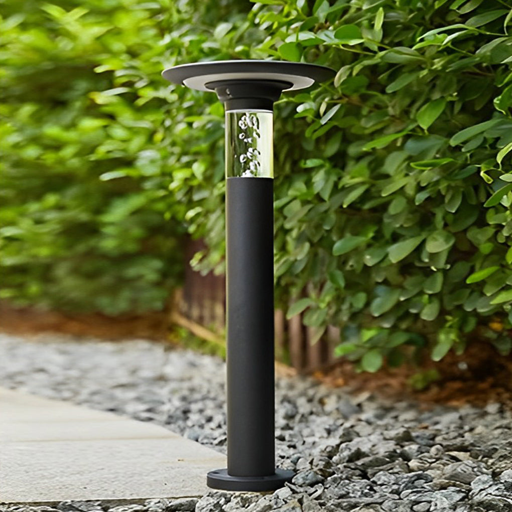 Solar Path Lights with Innovative Round Top Disk Down Lighting and Bubble Design