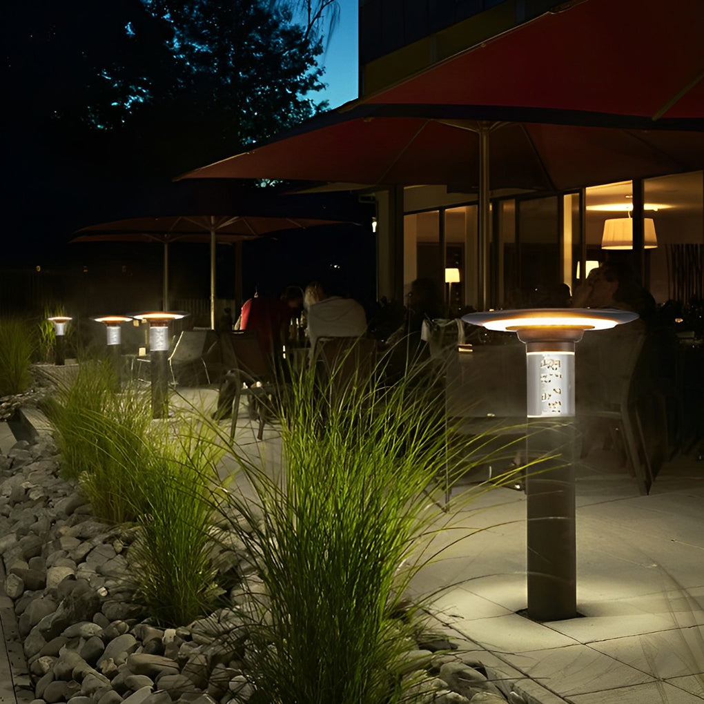 Solar Path Lights with Innovative Round Top Disk Down Lighting and Bubble Design