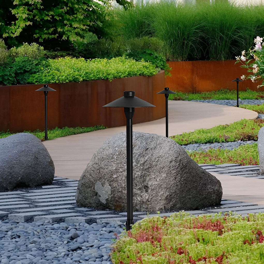 Modern Mushroom-Shaped Outdoor Path Lights LED 7W Black Lighting