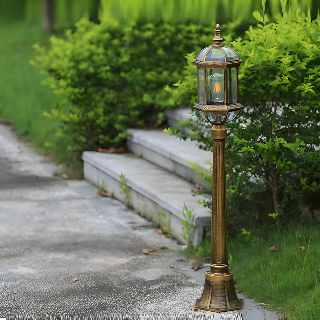Vintage Golden LED Outdoor Pathway Light Luxury European-style Lawn Lamp