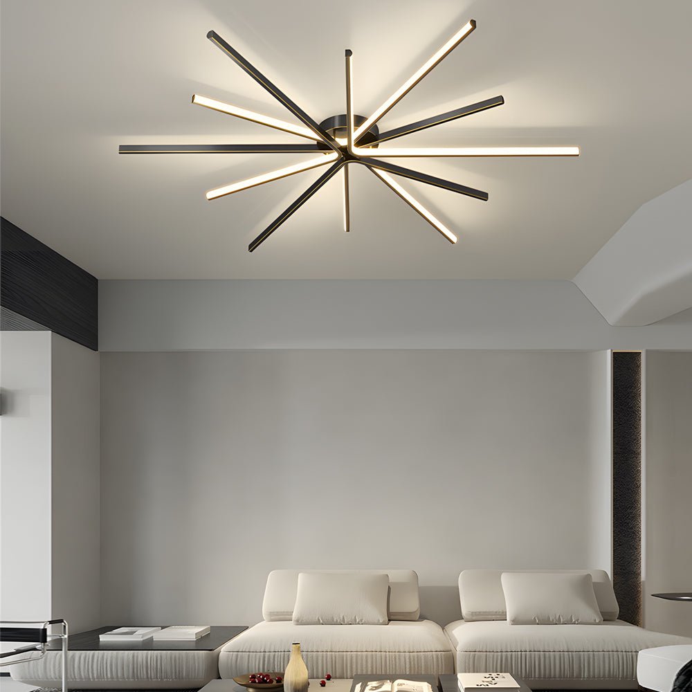 Copper Starbursts Ceiling Light Star-shaped Ceiling Lighting Fixture