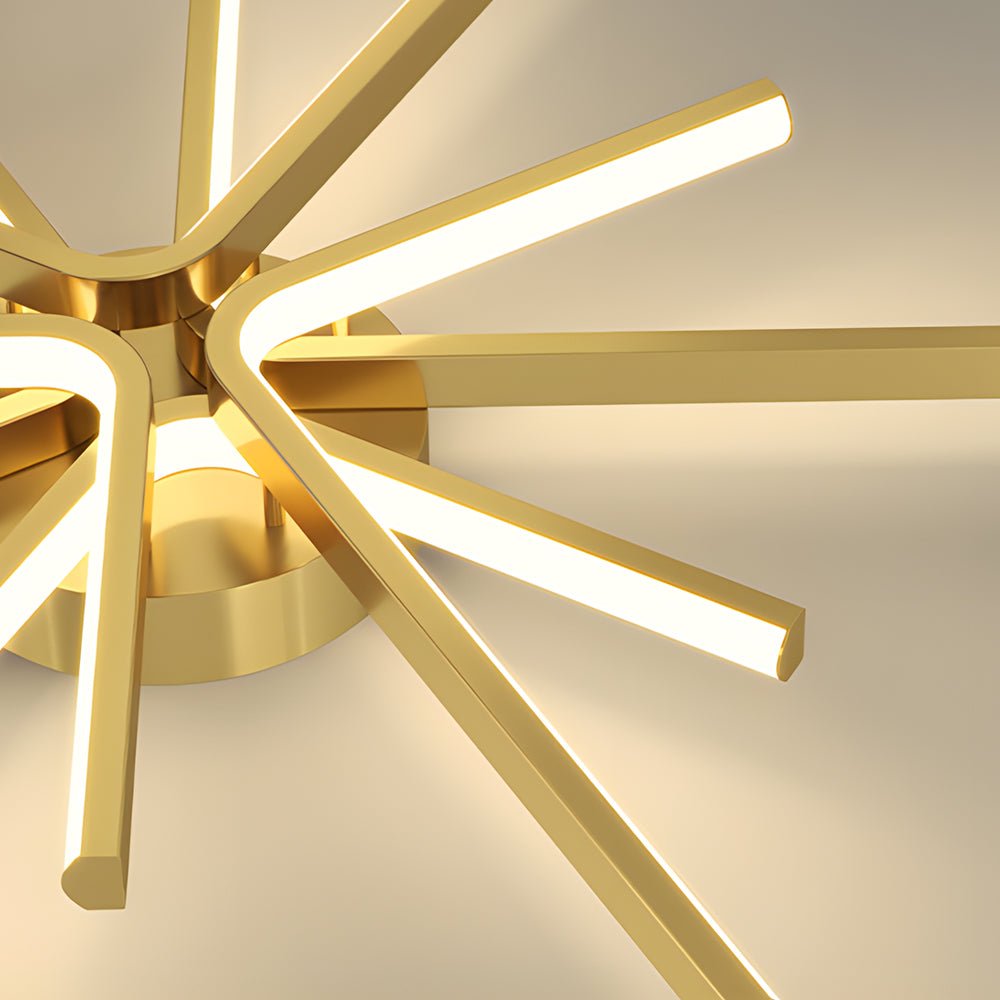 Copper Starbursts Ceiling Light Star-shaped Ceiling Lighting Fixture