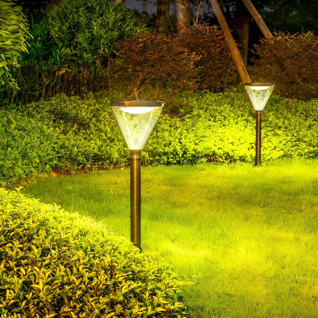 Adjustable Modern Black Solar LED Lawn Lamp with Intelligent Light Control