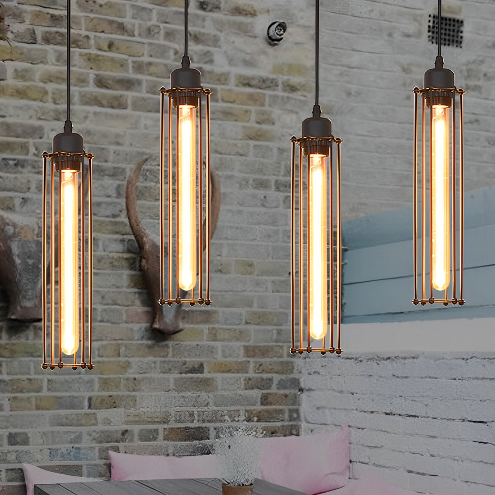 [Open-Box]Retro Iron Energy-saving LED Black Industrial Style Pendant Light Fixture