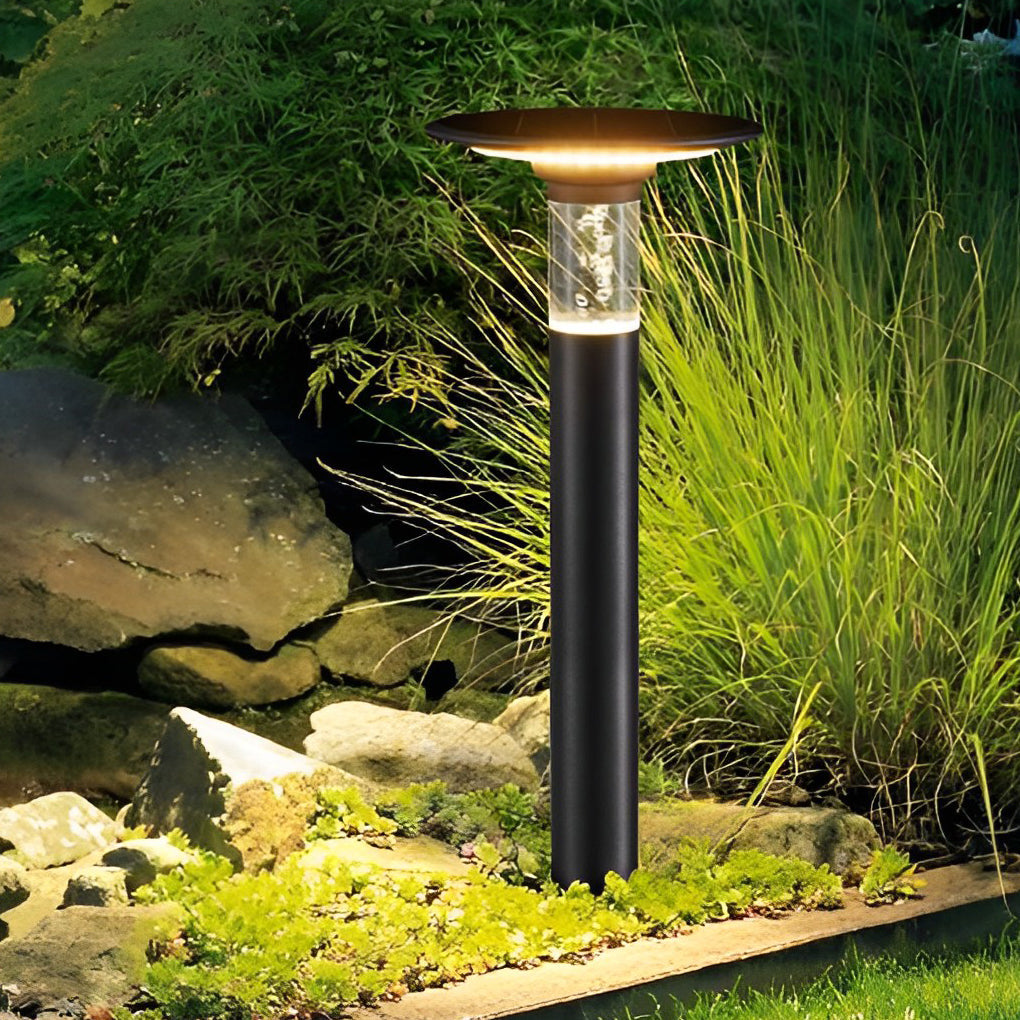 Solar Path Lights with Innovative Round Top Disk Down Lighting and Bubble Design