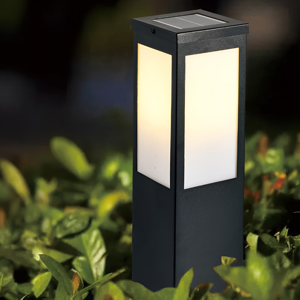 Remote-Controlled Industrial Solar Bollard Lights Waterproof & Square Outdoor Lighting