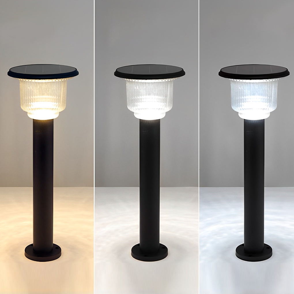 Modern Matte Black Solar LED Adjustable Brightness Outdoor Pathway Lighting