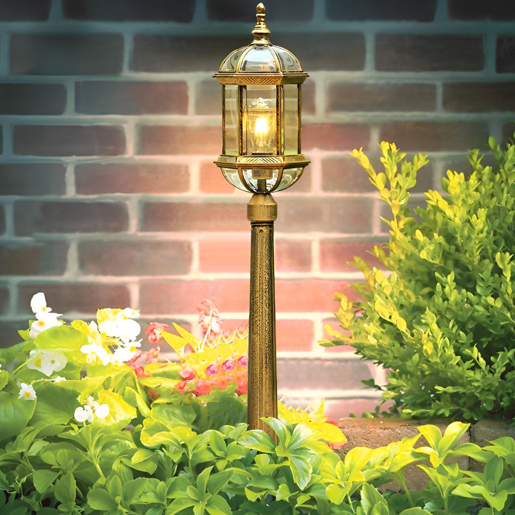 Vintage Golden LED Outdoor Pathway Light Luxury European-style Lawn Lamp