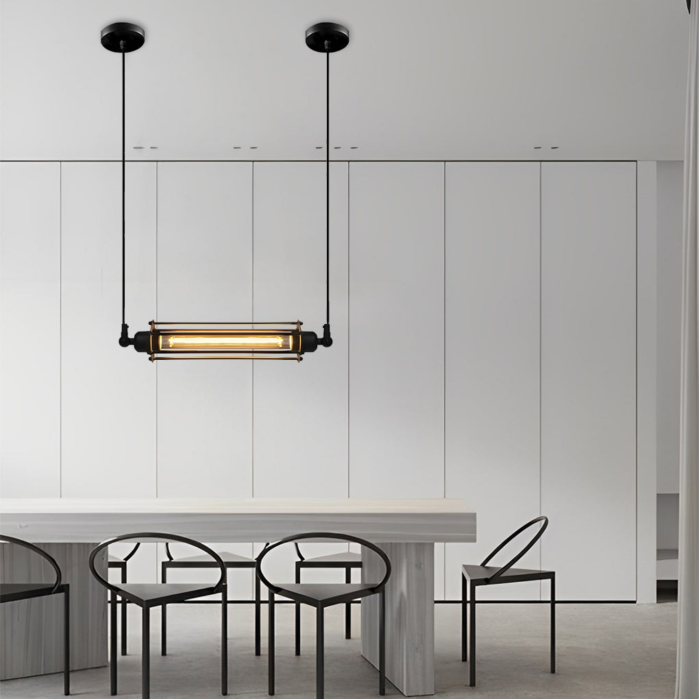 [Open-Box]Retro Iron Energy-saving LED Black Industrial Style Pendant Light Fixture