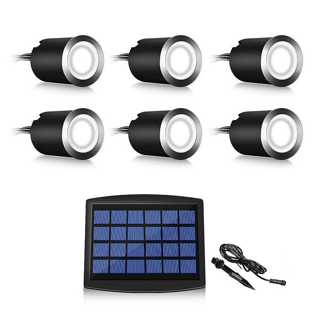 Eco-Friendly Radiance 8-Piece LED Solar Step Inground Lighting Set for Outdoor