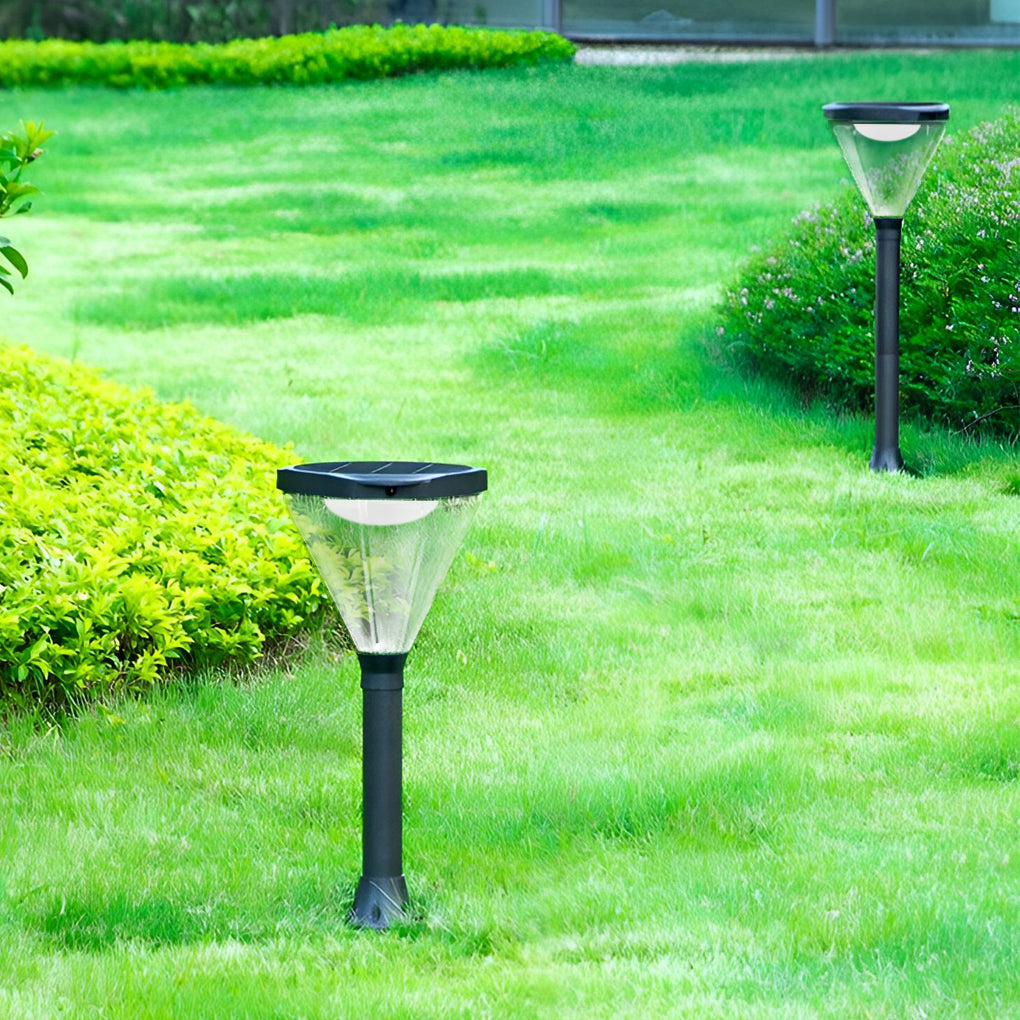 Adjustable Modern Black Solar LED Lawn Lamp with Intelligent Light Control