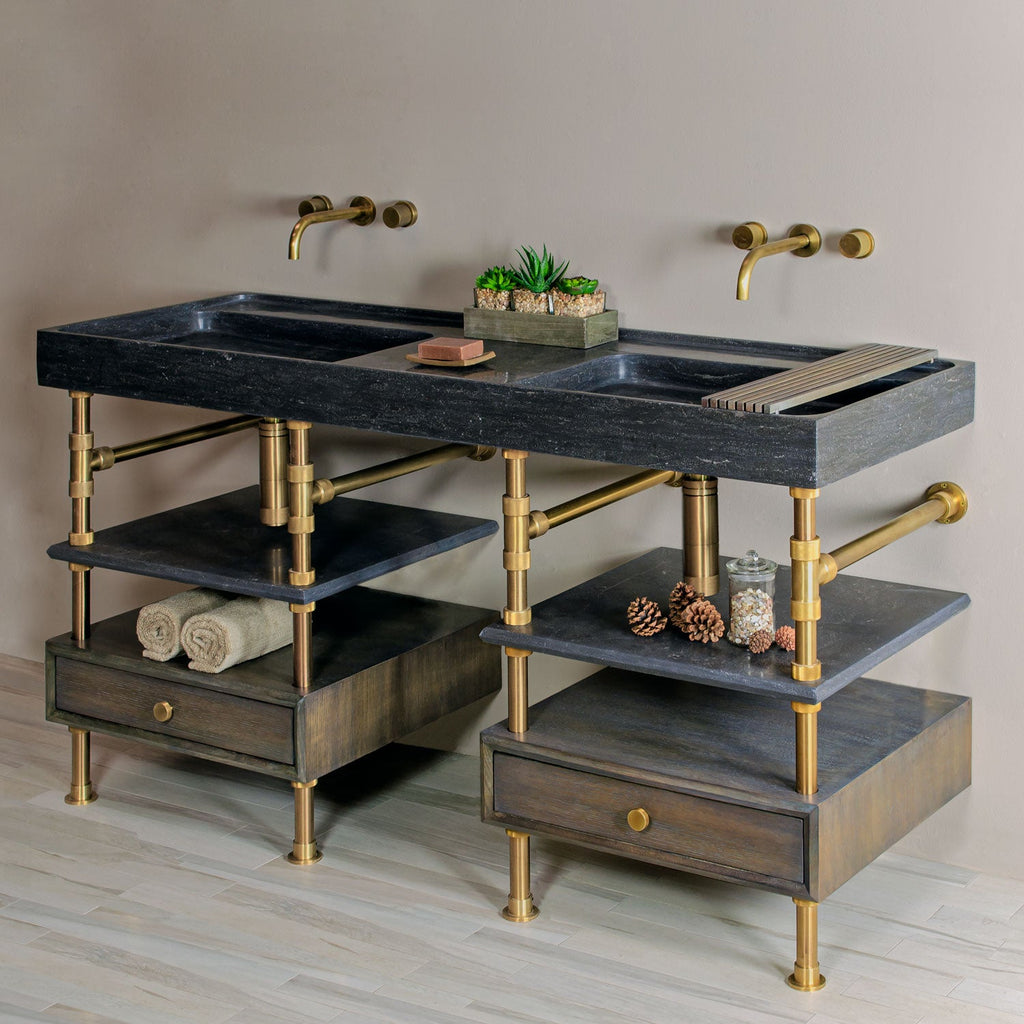 Double Basin Ventus with Faucet Deck paired with Elemental Classic Console Vanity