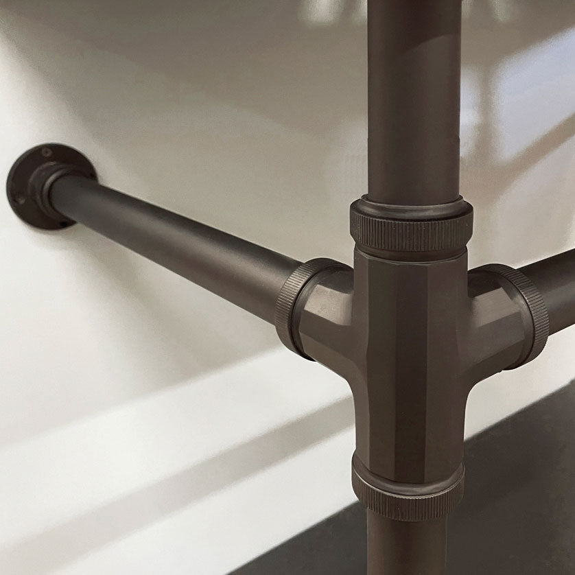 Trough Console paired with Elemental Facet Trough Vanity with Crossbar