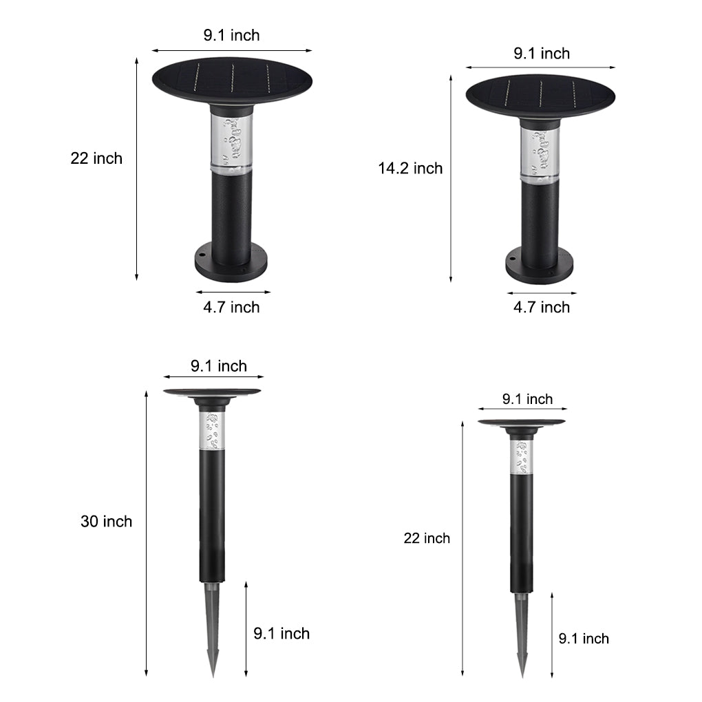 Solar Path Lights with Innovative Round Top Disk Down Lighting and Bubble Design