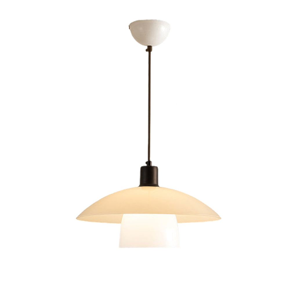 White Pendant Light Fixture Wabi Sabi Style Opal Glass Light