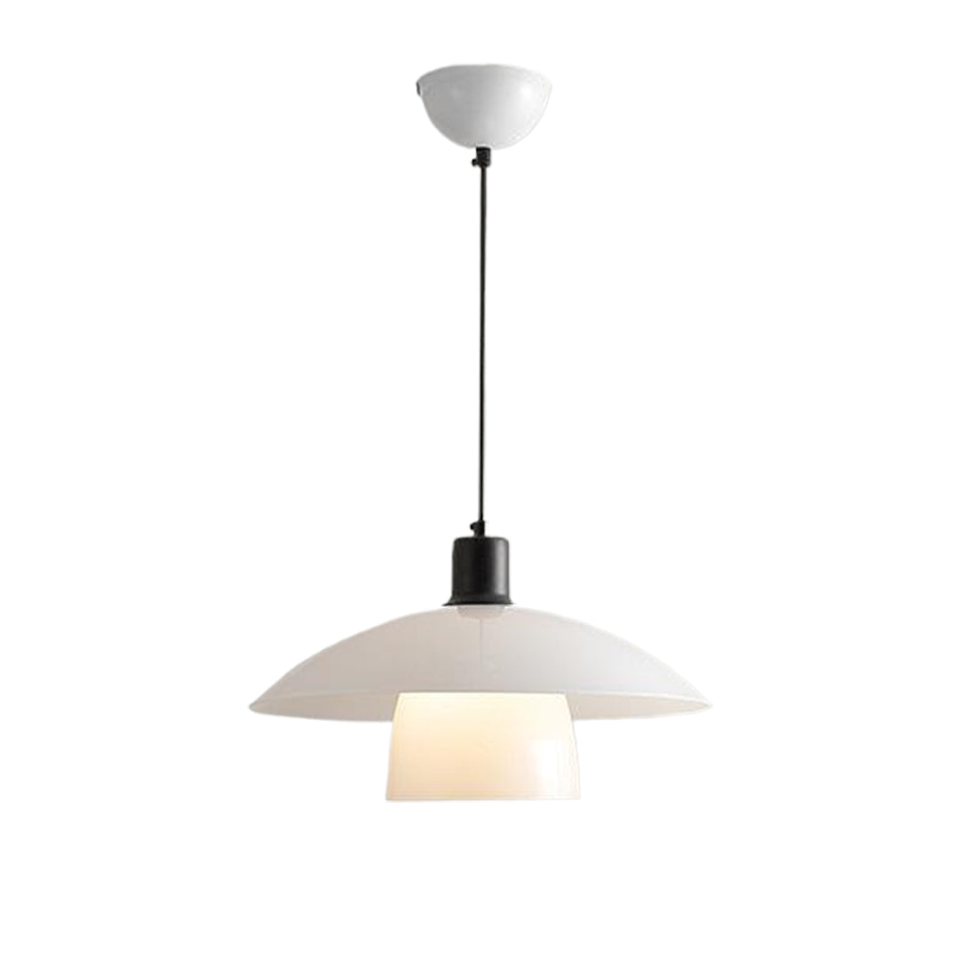 White Pendant Light Fixture Wabi Sabi Style Opal Glass Light