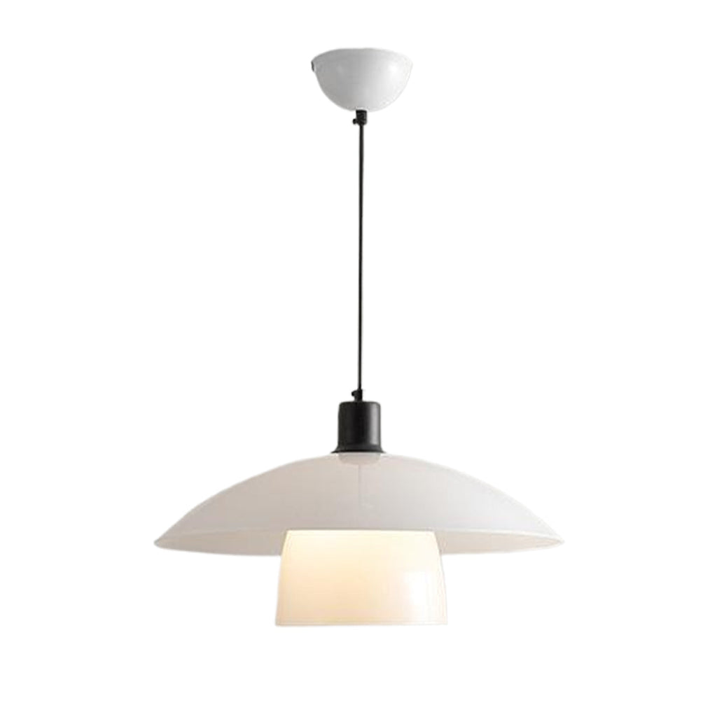 White Pendant Light Fixture Wabi Sabi Style Opal Glass Light