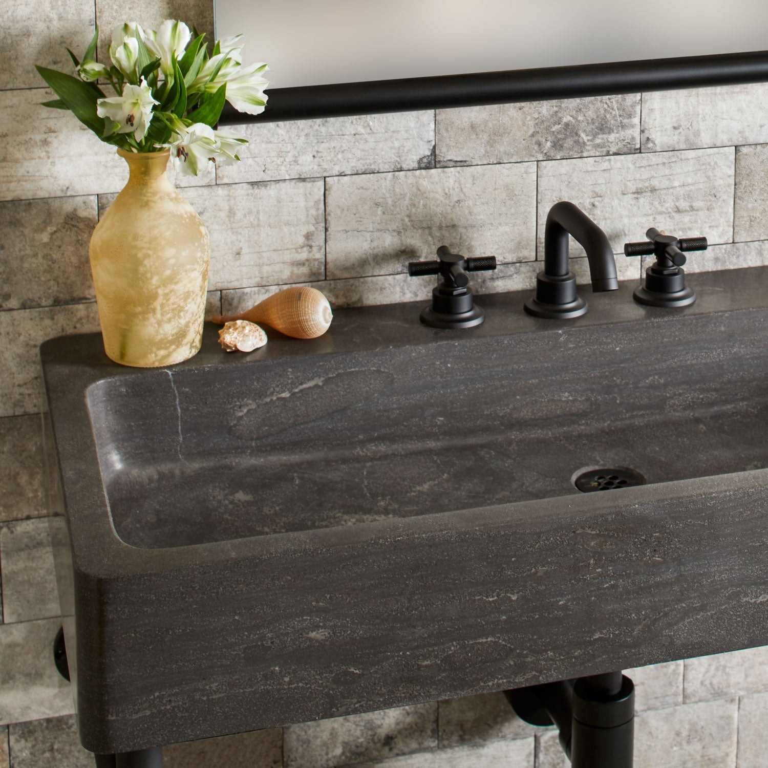 Trough Sink paired with Elemental Classic Trough Tray Vanity