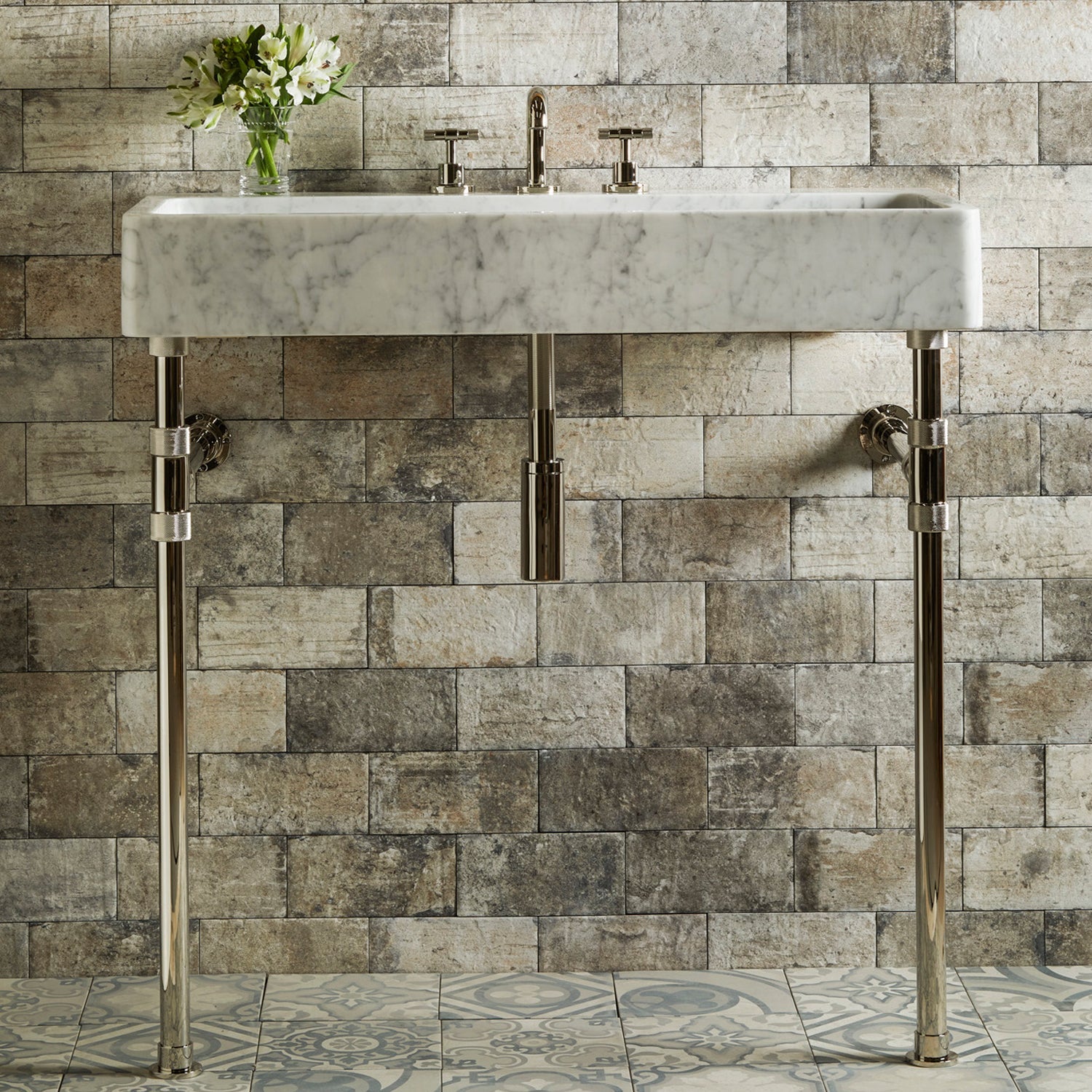 Trough Sink paired with Elemental Classic Trough Vanity Legs