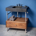Terra Bath Sink paired with Elemental Facet Drawer Vanity