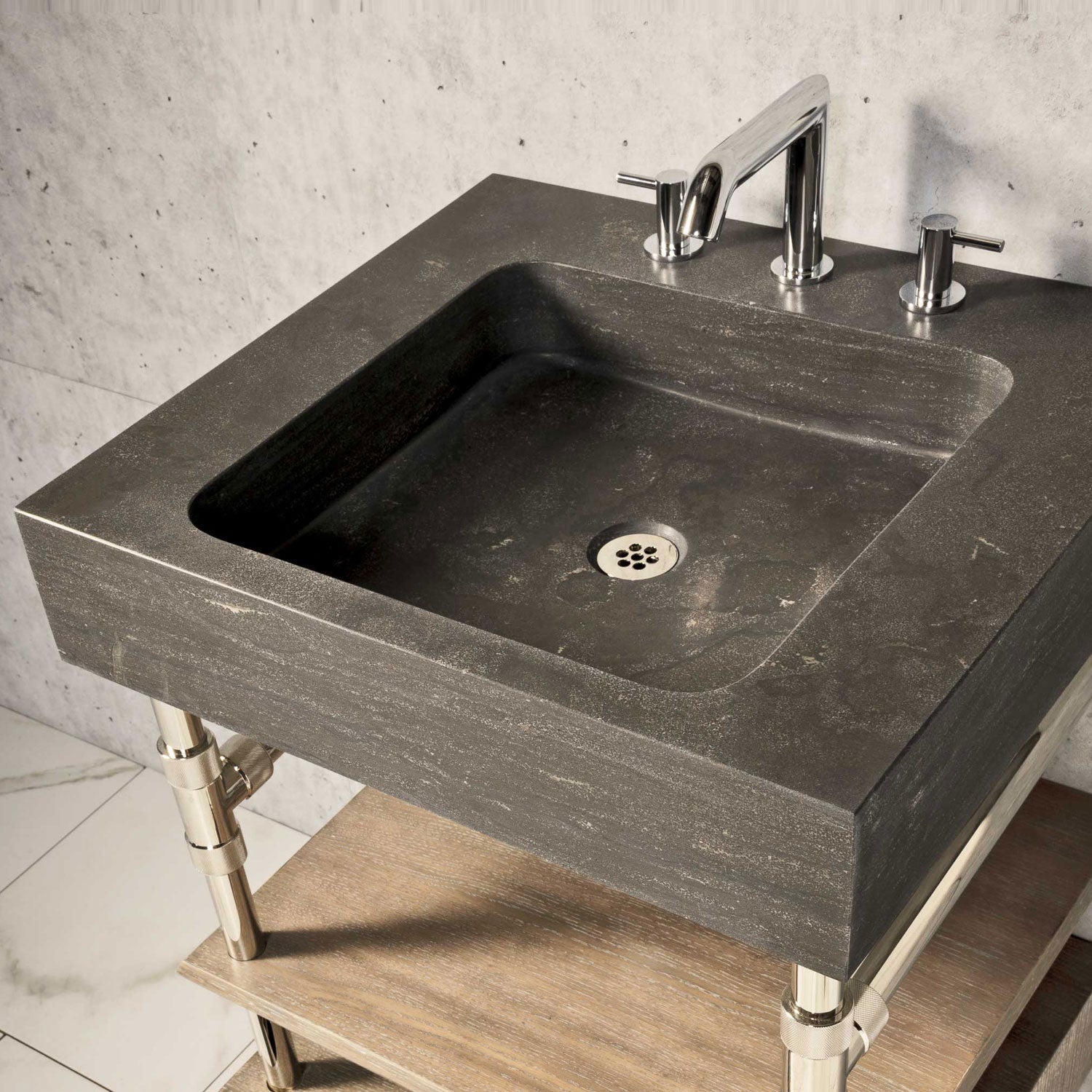 Terra Bath Sink paired with Elemental Classic Console Vanity